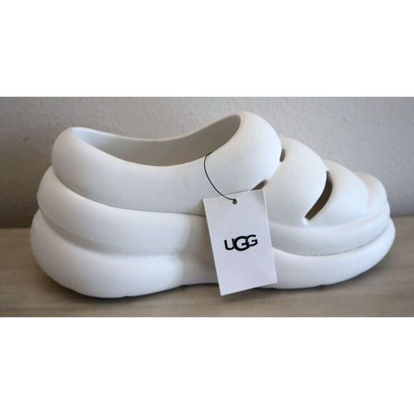 UGG 1132890 Women Sz 7 Bright White Water-Resistant Slip-On Sport Yeah Clogs - Picture 5 of 8
